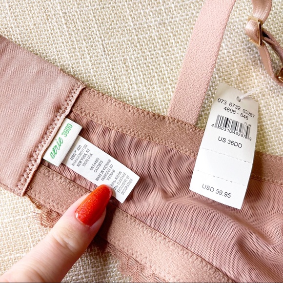 Aerie Pink Lace Push Up Plunge Bra 36DD Nwt - Picture 8 of 8